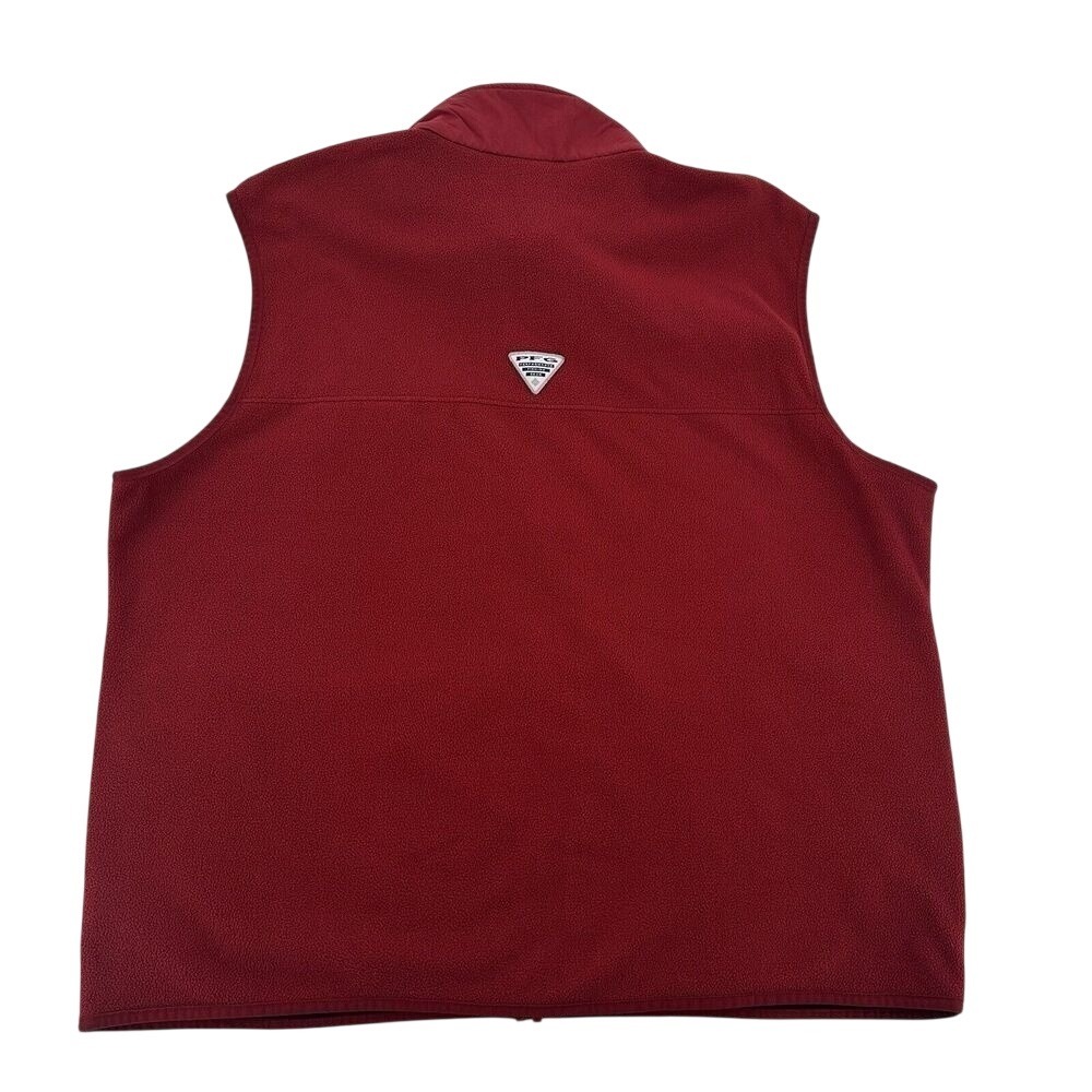 Columbia PFG Mens XXL Red Fleece Full Zip Fishing Vest Performance Gear Outdoors